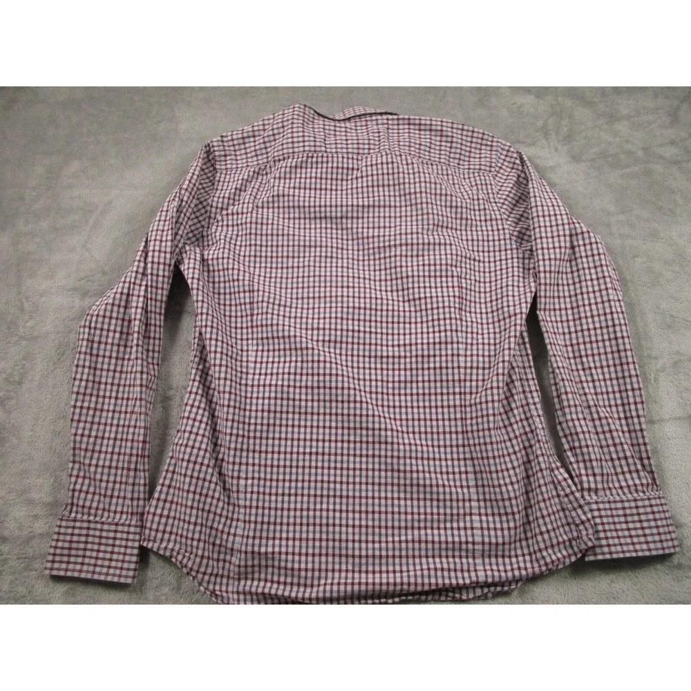 Banana Republic Shirt Mens Large Red‎ Slim Fit Checked Cotton Preppy